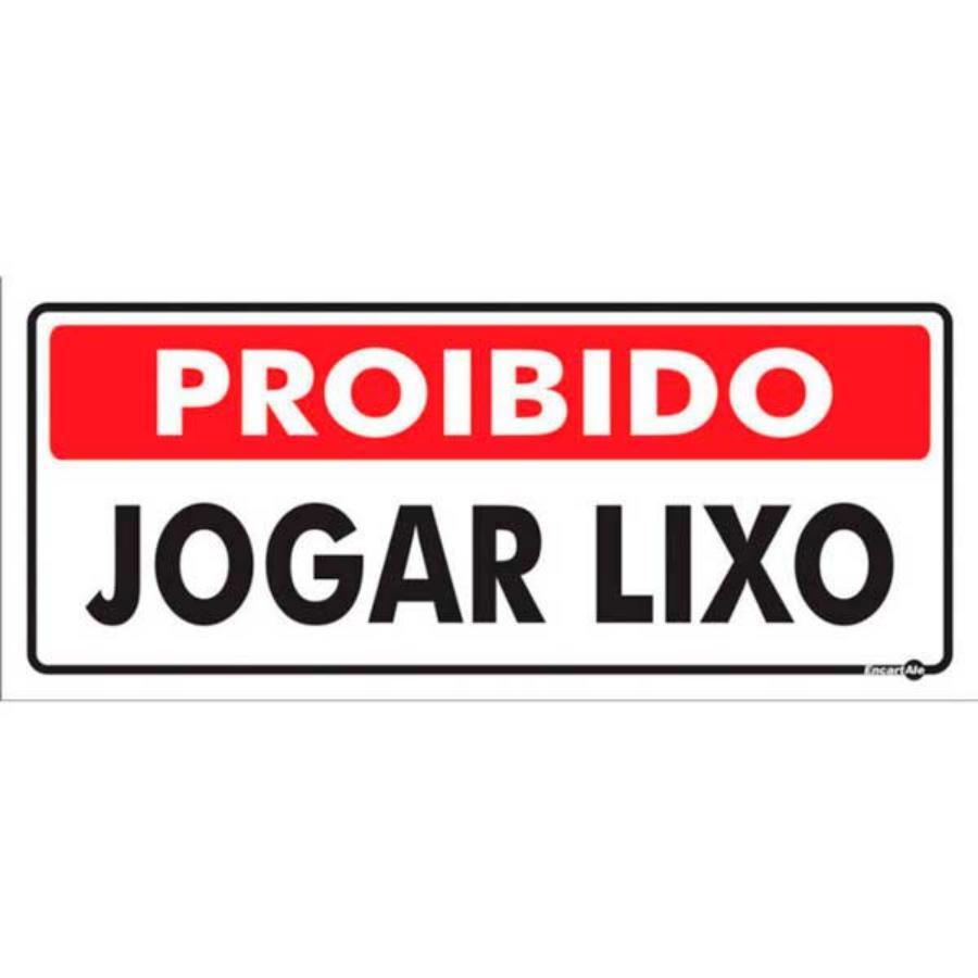 Placa de Sinalização Jogue Lixo no Lixo