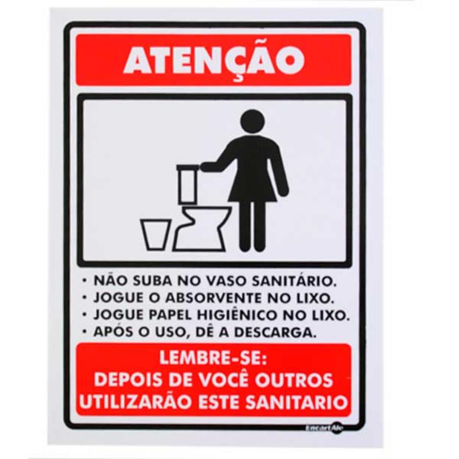 Placa aviso jogue o lixo na lixeira