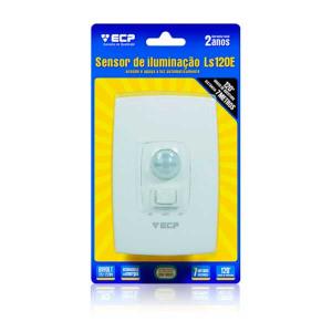 Sensor De Presença De Parede Embutir Com Fotocélula 120 Graus LS120E 3 Fios  - ECP