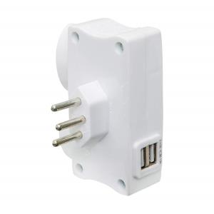 Carregador Mult 2 Usb + 2 Tomadas 2P+T 10A Branco DN1648 - Daneva