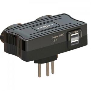 Carregador Mult 2 Usb + 2 Tomadas 2P+T 10A Preto DN1650 - Daneva