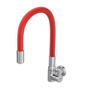 Torneira de Parede para Cozinha com Bica Móvel HydraMotion 1168 Vermelha e Cromada - Hydra