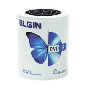 DVD-R 4,7Gb 120 min. 8x - 100 unidades - Elgin