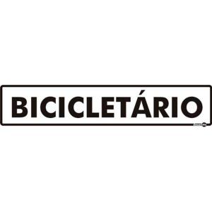 Placa de Sinalização Plástico 6,5x30cm Bicicletário PS445 - Encartale