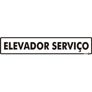 Placa de Sinalização Plástico 6,5x30cm Elevador de Serviço PS436 - Encartale