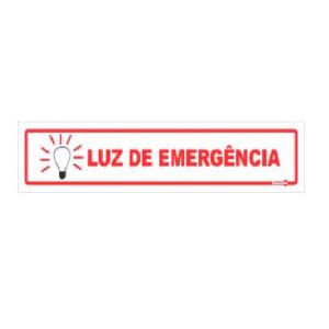 Placa de Sinalização Plástico 6,5x30cm Luz de Emergência PS120 - Encartale