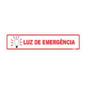 Placa de Sinalização Plástico 6,5x30cm Luz de Emergência PS120 - Encartale