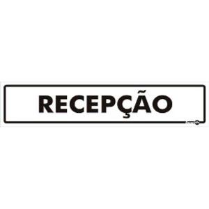 Placa de Sinalização Plástico 6,5x30cm Recepção PS52 - Encartale