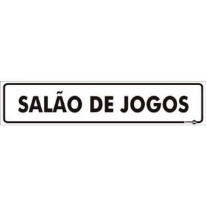 Placa de Sinalização Plástico 6,5x30cm Salão de Jogos PS442 - Encartale