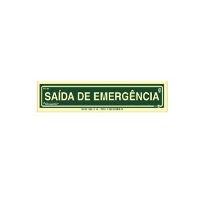 Placa de Sinalização Fotoluminescente 6,5x30cm Saída de Emergência PAF780 - Encartale