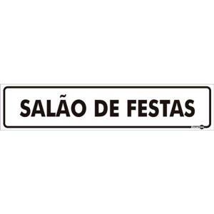 Placa de Sinalização Plástico 6,5x30cm Salão de Festas PS439 - Encartale