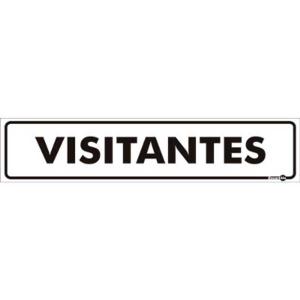 Placa de Sinalização Plástico 6,5x30cm Visitantes PS469 - Encartale