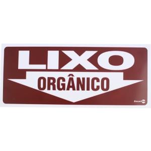 Placa de Sinalização Plástico 13x30cm Lixo Orgânico PS235 - Encartale