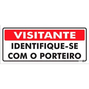 Placa de Sinalização Plástico 13x30cm Visitante PS232 - Encartale