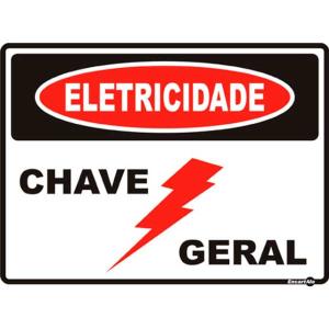 Placa de SinalizaçãoPlástico 15x20cm Chave Geral PS126 - Encartale