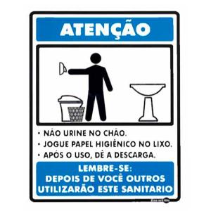 Placa de Sinalização Plástico 15x20cm Não Urine PS78 - Encartale