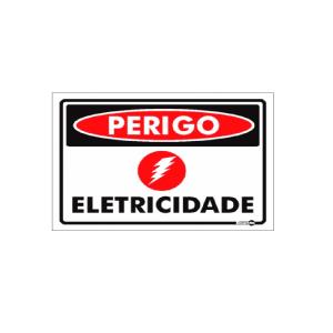 Placa de Sinalização Plástico 15x20cm Perigo Eletricidade PS127 - Encartale