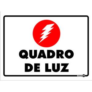 Placa de Sinalização Plástico 15x20cm Quadro de Luz PS96 - Encartale