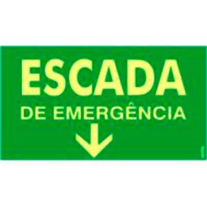 Placa Escada de Emergência 15x25 PS317F - Encartale