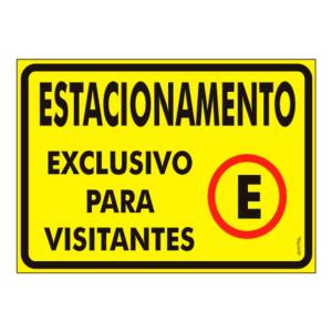 Placa de Sinalização Plástico 20x30cm Estacionamento Visitantes PS413 - Encartale