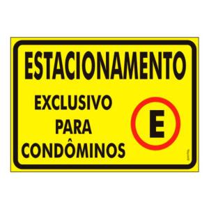 Placa de Sinalização Plástico 20x30cm Estacionamento Condôminos PS412 - Encartale