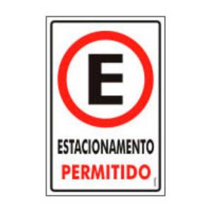 Placa de Sinalização Plástico Estacionamento Permitido 20x30 PS125 - Encartale