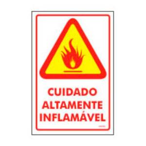 Placa de Sinalização Plástico 20x30cm Inflamável PS17 - Encartale