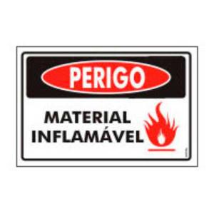Placa de Sinalização Plástico 20x30cm Material Inflamável PS156 - Encartale