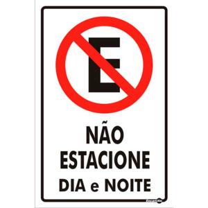 Placa de Sinalização Plástico 20x30cm Não Estacione PS104 - Encartale