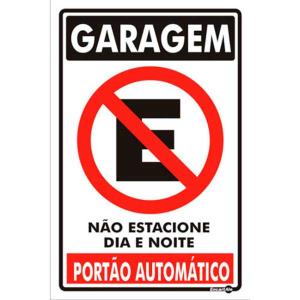 Placa de Sinalização Plástico 20x30cm Portão Automático PS112 - Encartale