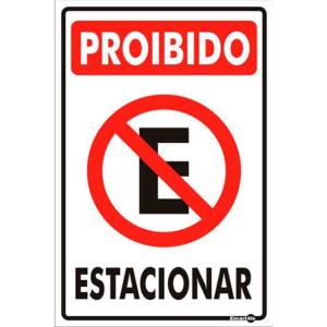 Placa de Sinalização Plástico 20x30cm Proibido Estacionar PS01 - Encartale