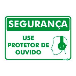 Placa Use Protetor de Ouvido 20x30 PR1012 - Encartale