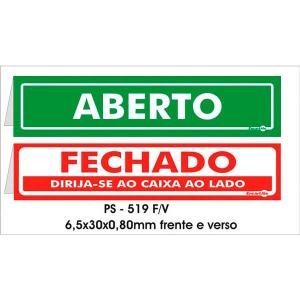 Placa Aberto/Fechado 6,5x30 PS519F - Encartale