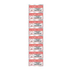 Placa de Sinalização Alumínio 05x25cm Economize Energia C05079 - Indika