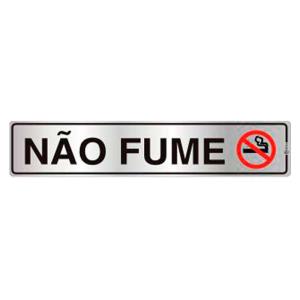 Placa de Sinalização Não Fume em Alumínio 05x25cm C05075 - Indika