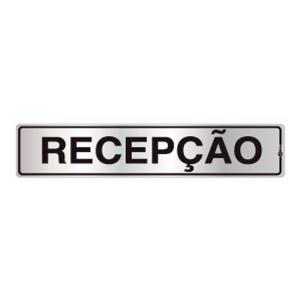 Placa de Sinalização Alumínio 05x25cm Recepção C05003 - Indika