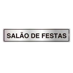 Placa de Sinalização Alumínio 05x25cm Salão de Festas C05022 - Indika