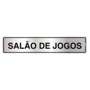 Placa de Sinalização Alumínio 05x25cm Salão de Jogos C05017 - Indika