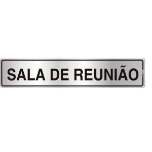 Placa de Sinalização Alumínio 05x25cm Sala de Reunião C05002 - Indika