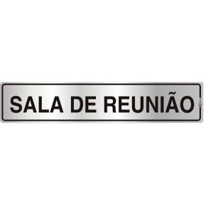 Placa de Sinalização Alumínio 05x25cm Sala de Reunião C05002 - Indika