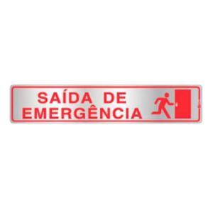 Placa de Sinalização Alumínio 05x25cm Saída de Emergência C05074 - Indika