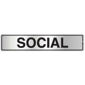 Placa de Sinalização Alumínio 05x25cm Social C05028 - Indika