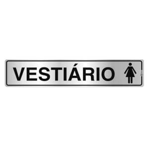 Placa de Sinalização Alumínio 05x25cm Vestiário Feminino C05087 - Indika