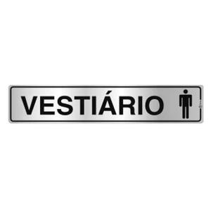 Placa de Sinalização Alumínio 05x25cm Vestiário Masculino C05088  - Indika