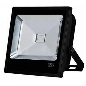 Refletor de Led 50W Branco Frio 6500K IP65 Preto Bivolt - OL Iluminação