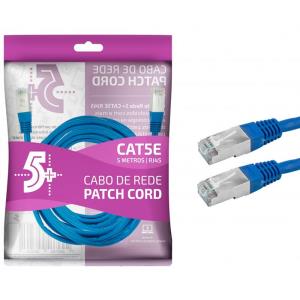 Cabo de Rede Patch Cord CAT5E FTP 5 Metros Azul - ChipSCE