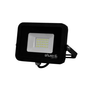 Refletor de Led 10W Slim Luz Fria 6500K IP65 Preto Bivolt - GalaxyLED