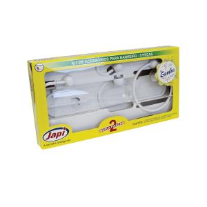 Kit de Acessórios Para Banheiro Samba com 5 Peças Branco JKSB - Japi