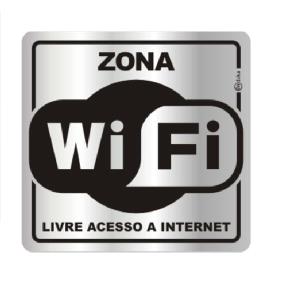 Placa de Sinalização Alumínio 16x16cm Wifi C16044 - Indika