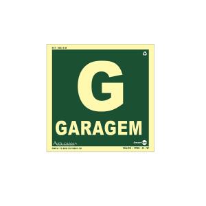 Placa de Sinalização Pavimento Garagem Fotoluminescente 18x18 cm PAF712 - Encartale